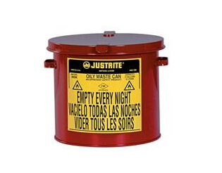 美国Justrite8升工作台式油渍废品罐